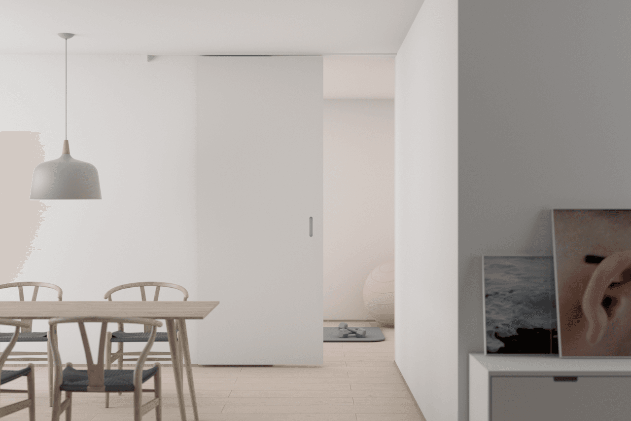 Open plan layout showing spatial flow and circulation