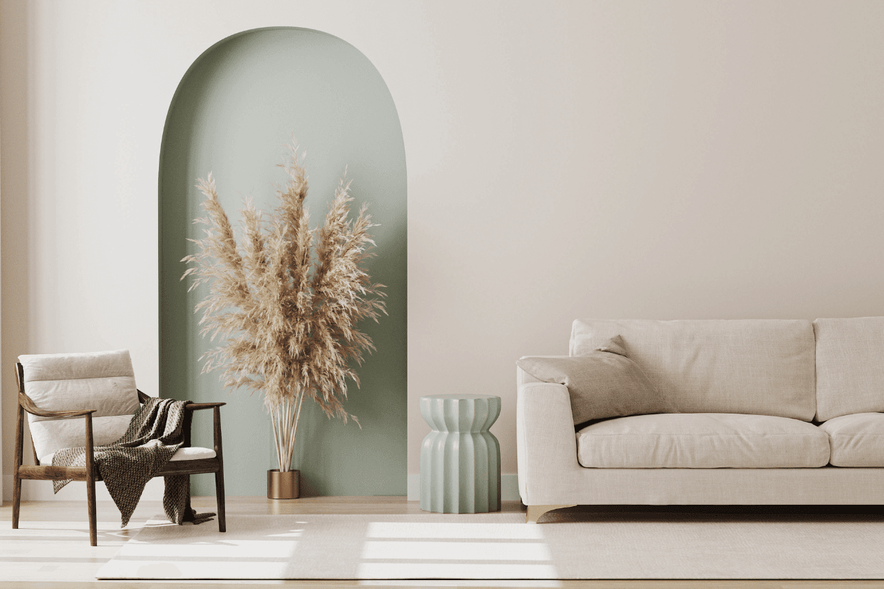 Feature wall concept and finish direction in a living space